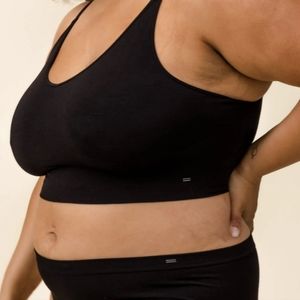 Merino wool convertible Busty Bralette black XL